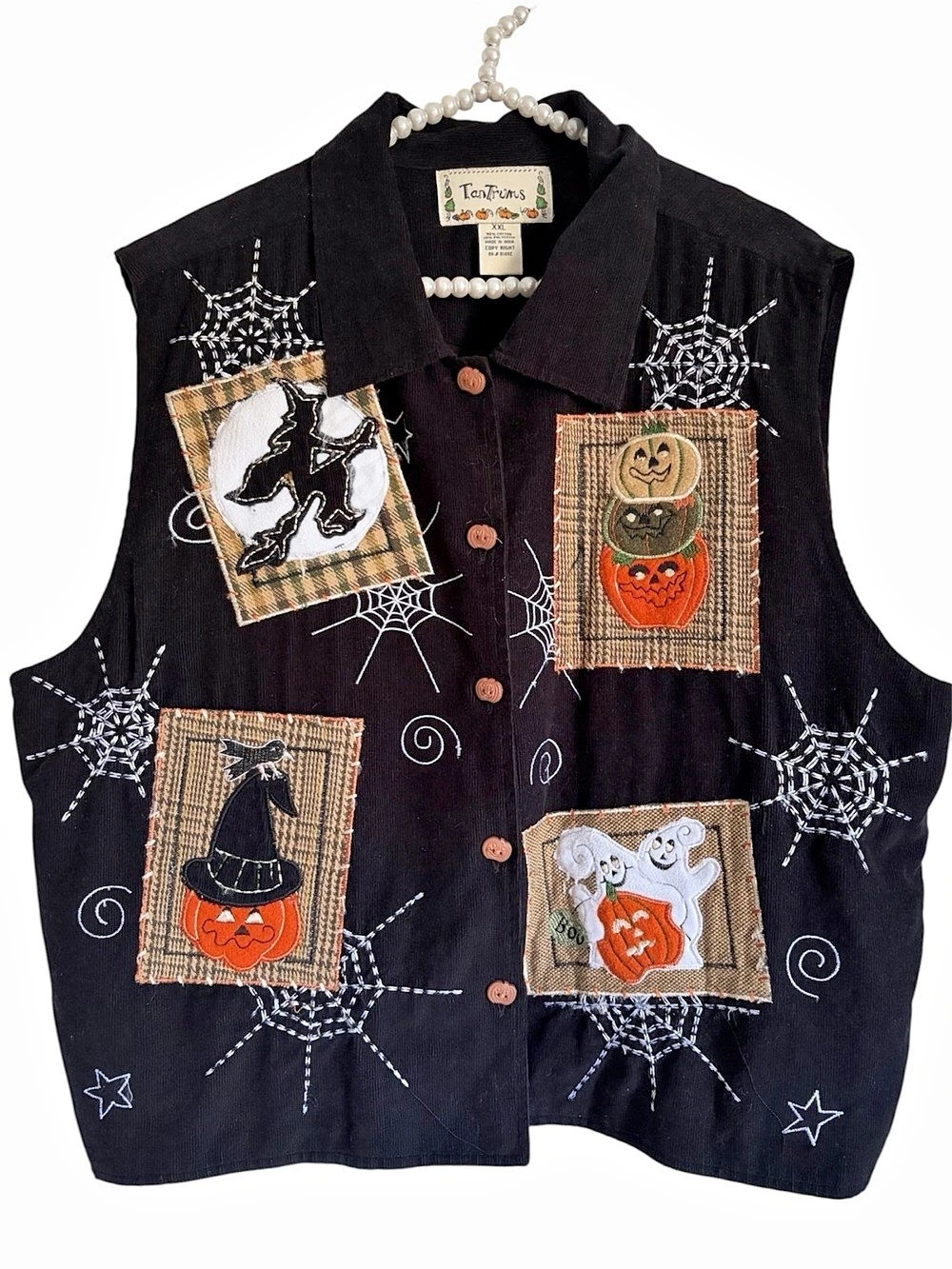 Tantrums Halloween Patchwork Vest Black XXL